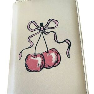 Elegant Cream Travel‎ Bag with Cherry Design